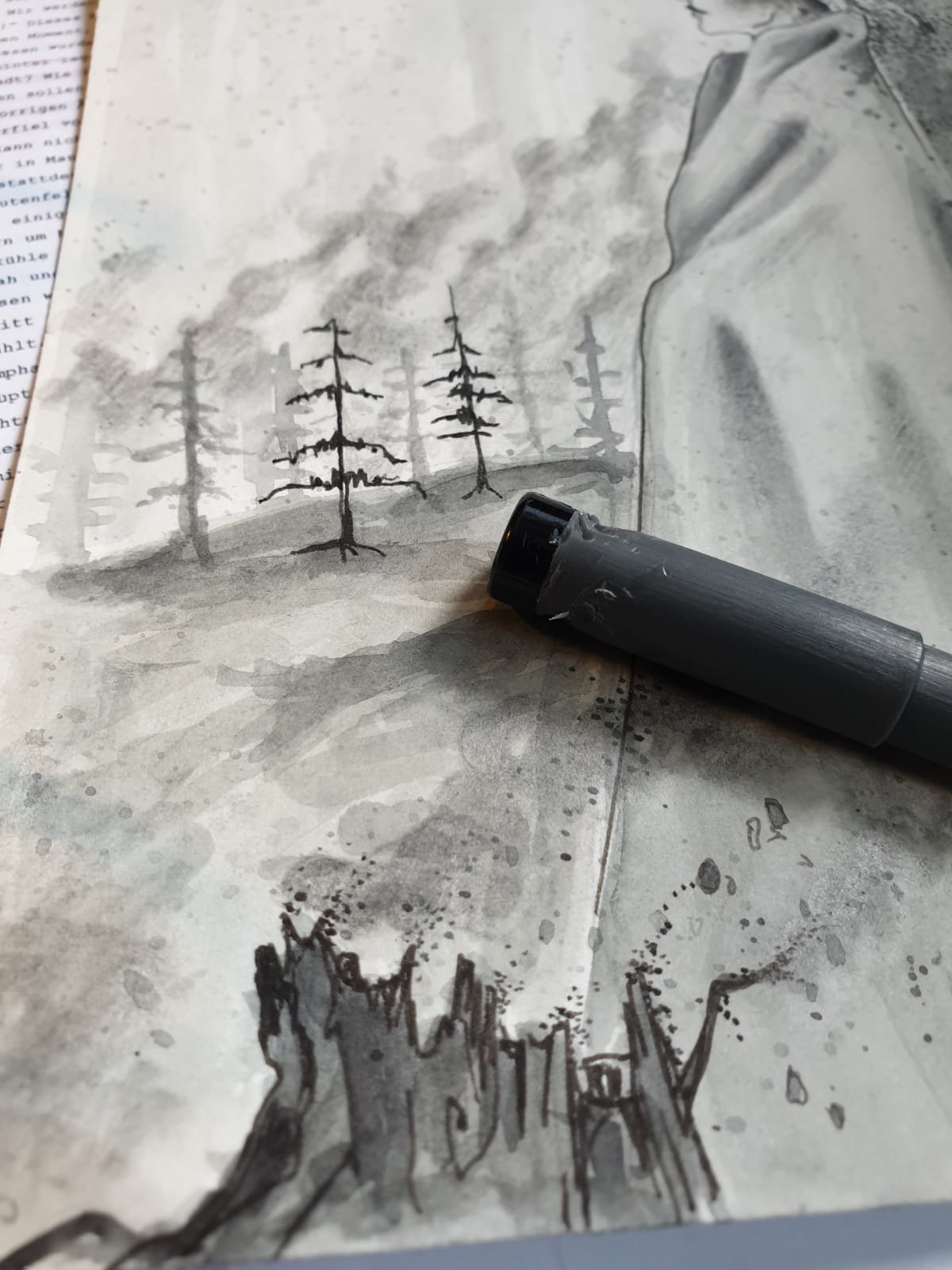 Sneakpeak von einer Illustration von Tatjana Kirsten zu "Sommerlande" mit vergehenden Orten