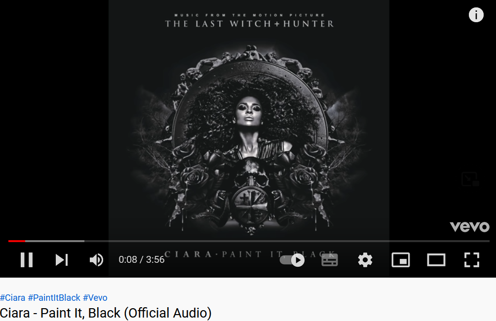 CD-Cover zu Ciaras "Paint it black"-Cover. Klick aufs Bild führt zum Lied auf YouTube.