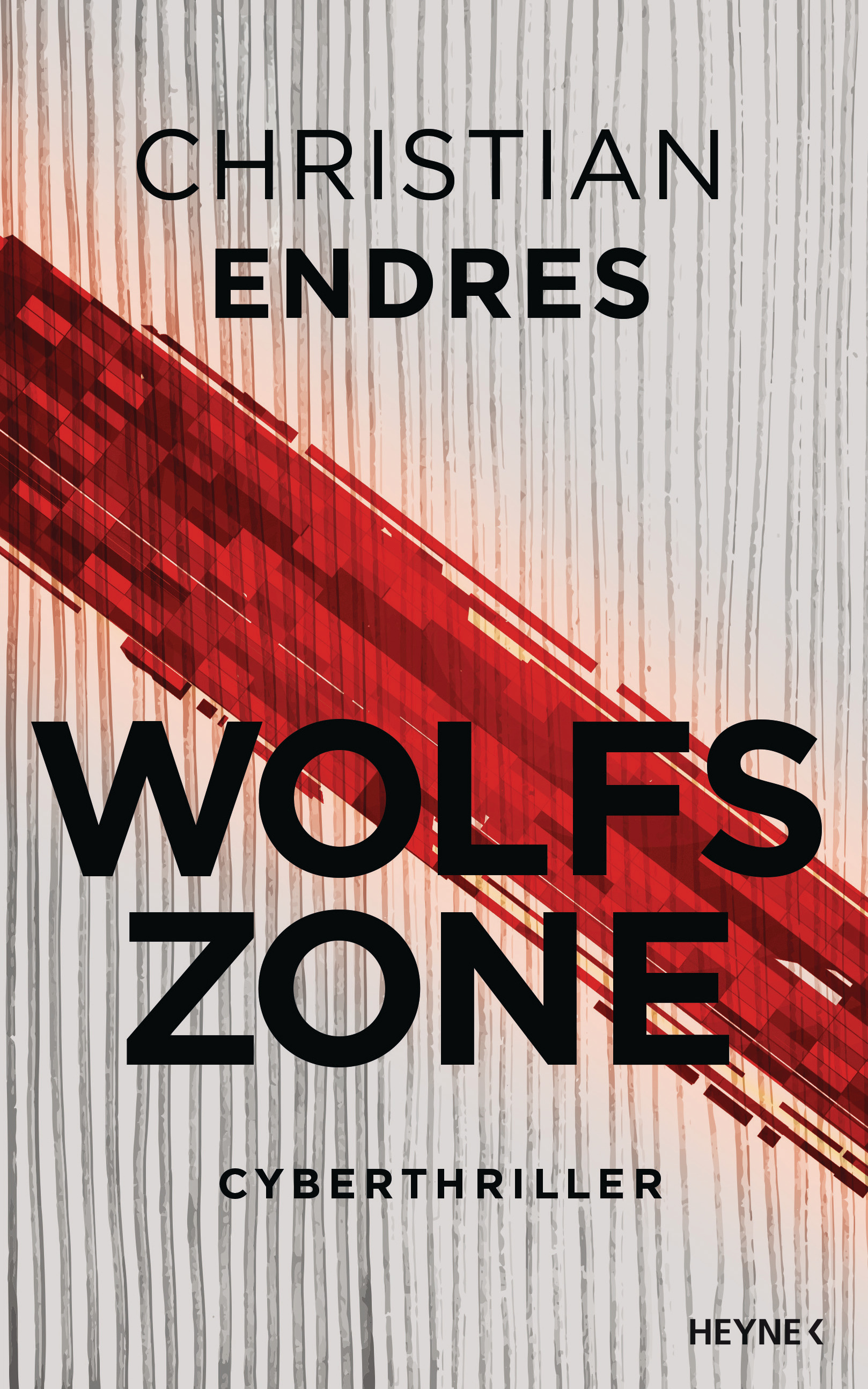 Cover zu "Wolfszone (Cyberthriller)". Roter Strich auf weißem Grund.