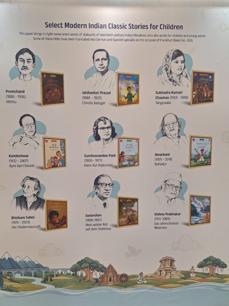 Poster "Select Modern Indian Classic Stories for Children" u. a. mit Premchand, Subhagra Kumari Chauhan, Amarkant